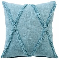 20" Sq Sky Blue "X" Decorative Pillow