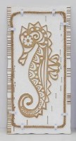 19" Dsitressed White and Natural Seahorse Wall Plaque