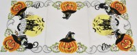 36" Black Cat and Bats Halloween Table Runner