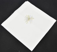 20" Square Metallic Sparkle White Cloth Napkin