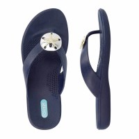 Size Small Navy Sandy Sand Dollar Flip Flops