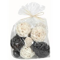 Bag of 18 Black and Natural Orbs