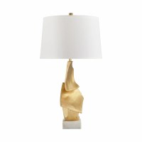 32" Gold Polyresin Sculpture Table Lamp