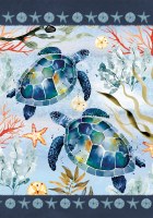 18" x 12" Two Blue Turtles Mini Garden Flag