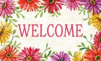 18" x 30" Multicolor Daisies "Welcome" Doormat