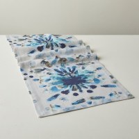 72" Blue Abstract Table Runner