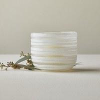 3" Frost and White Glass Votive