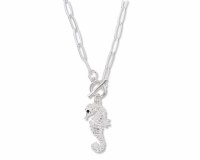 18" Silver Toned Seahorse Necklace