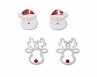 Set of Two Santa and Reindeer Earrings