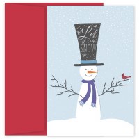 6" x 4" Box of 18 Let it Snow Snowman Holiday Cards