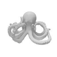 9" White Polyresin Octopus Statue