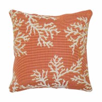 18" Sq Sunset Coral Edge Decorative Indoor/Outdoor Pillow