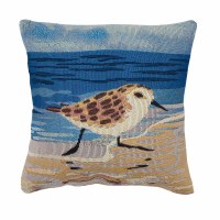 18" Sq Sand Sandpiper Decorative Indoor/Outdoor Pillow