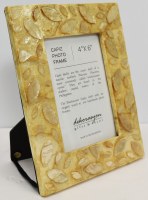 3" Sq White Capiz Picture Frame