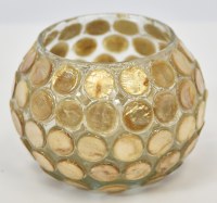 3" Round Gold Mosaic Tealight Holder