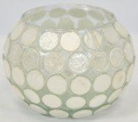 3" Round White Mosaic Tealight Holder