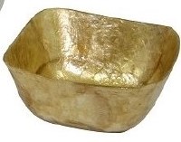 4" Sq Gold Capiz Bowl