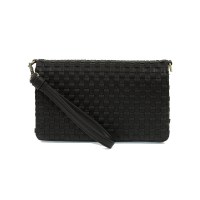 8" Black Lila Woven Crossbody Bag