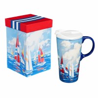 17 Oz Sailboat Travel Mug With a Lid