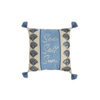 14" Sq Blue "Sea. Salt. Sun." Decorative Pillow