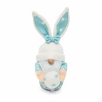 6" Blue and White Bunny Easter Gnome Holding an Egg