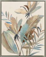 30" x 24" Tropical Foliage 2 Canvas in a Champagne Frame