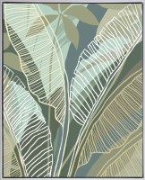 30 x 24" Tropical Botanical 1 Canvas in a White Frame