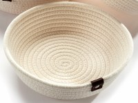 10" Round White Cotton Basket
