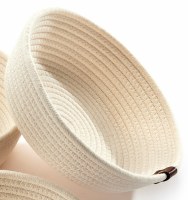 9.5" Round White Cotton Basket