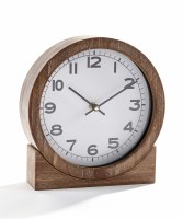 9" Round Brown Sitting Clock