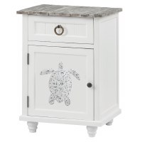 20" Boardwalk and White One Drawer One Turtle Door Cabinet