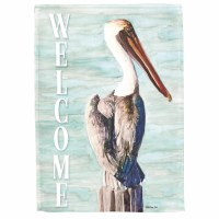 18" x 13" "Welcome" Mini Pelican Garden Flag