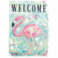 18" x 13" "Welcome" Mini Flamingo Garden Flag