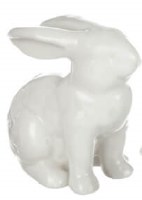 2" White Ceramic Bunny Sitting Up