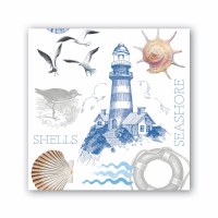 5" Square The Shore Beverage Napkins