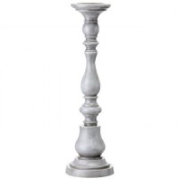 20" Gray Polyresin Pillar Candleholder