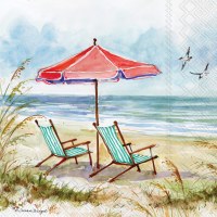 5" Square Beach Chairs Beverage Napkins