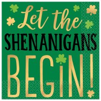 Pack of 16 "Let the Shenanigans Begin" Beverage Napkins