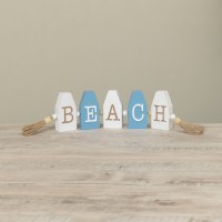 12" Blue and White "Beach" Sign