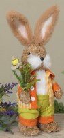 13" Brown Bunny Wearing a Yellow Jacket