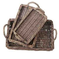 10" x 15" Brown Wicker Tray