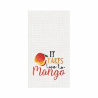 27" x 18" "It Takes Two to Mango" Waffle Weave Kitchen Towel