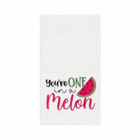 27" x 18" "You're One in a Melon" Waffle Weave Kitchen Towel