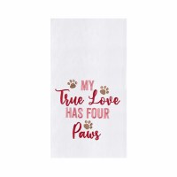 27" x 18" "My True Love Has Four Paws" Flour Sack Kitchen Towel