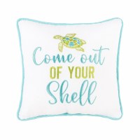 10" Sq "Come Out of Your Shell" Decorative Turtle Pillow