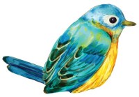 4" Blue Bird Window Cling