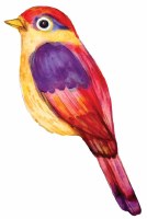 4" Red Bird Window Cling