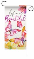 13" "Life is Beautiful" Butterfly Flag Stake