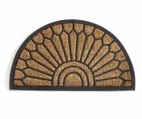 18" x 30" Black Half Moon Coir Doormat