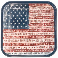 Pack of Eight 7" Sq One Nation Paper Plates